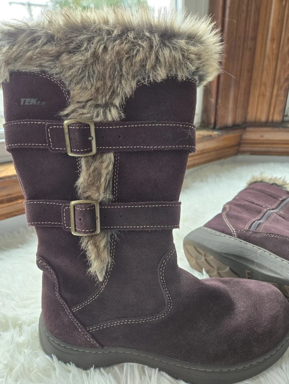 L.L.Bean Faux Fur-Lined Waterproof Suede Snowboot